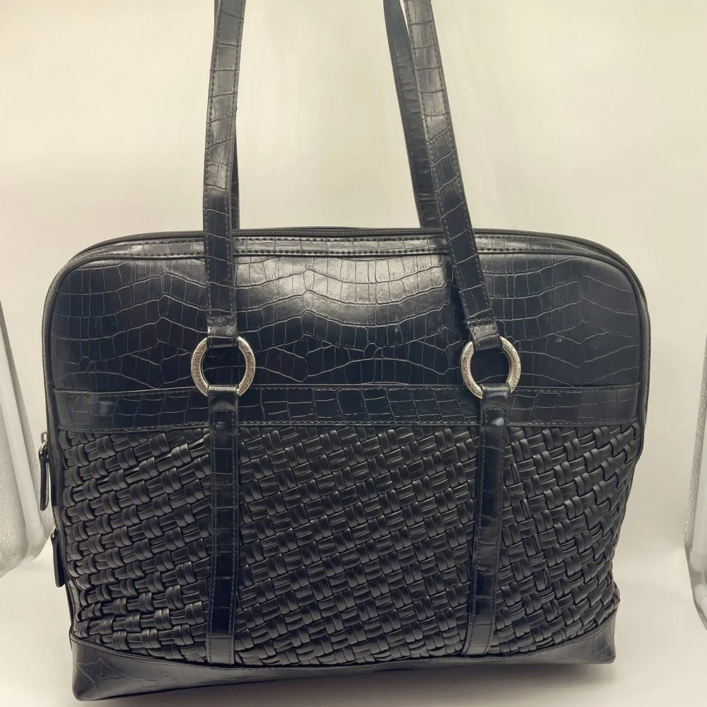 Coldwater Creek Black Labtop Work Shoulder Bag - Picture 1 of 11